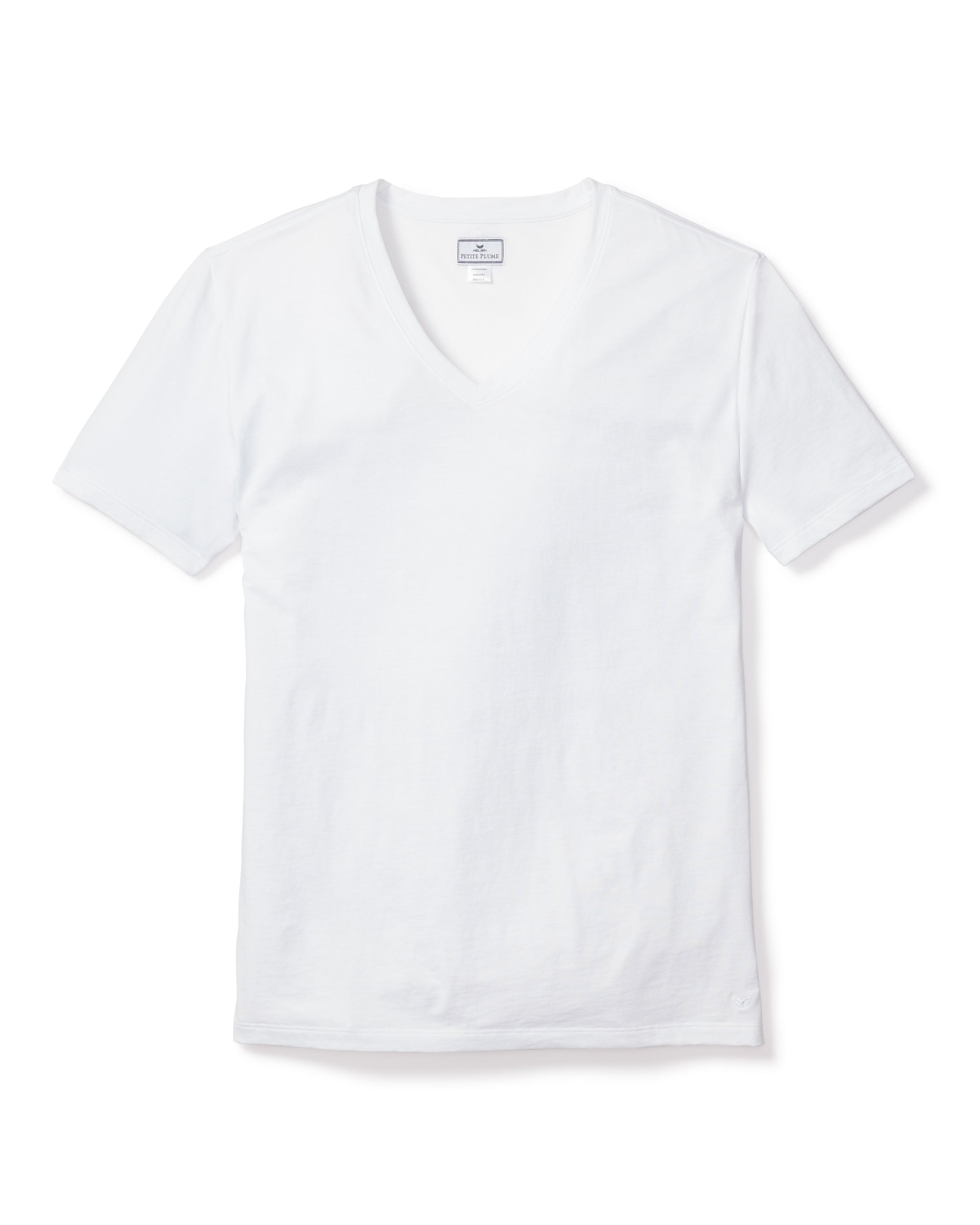 Men's Pima V-Neck Top in White