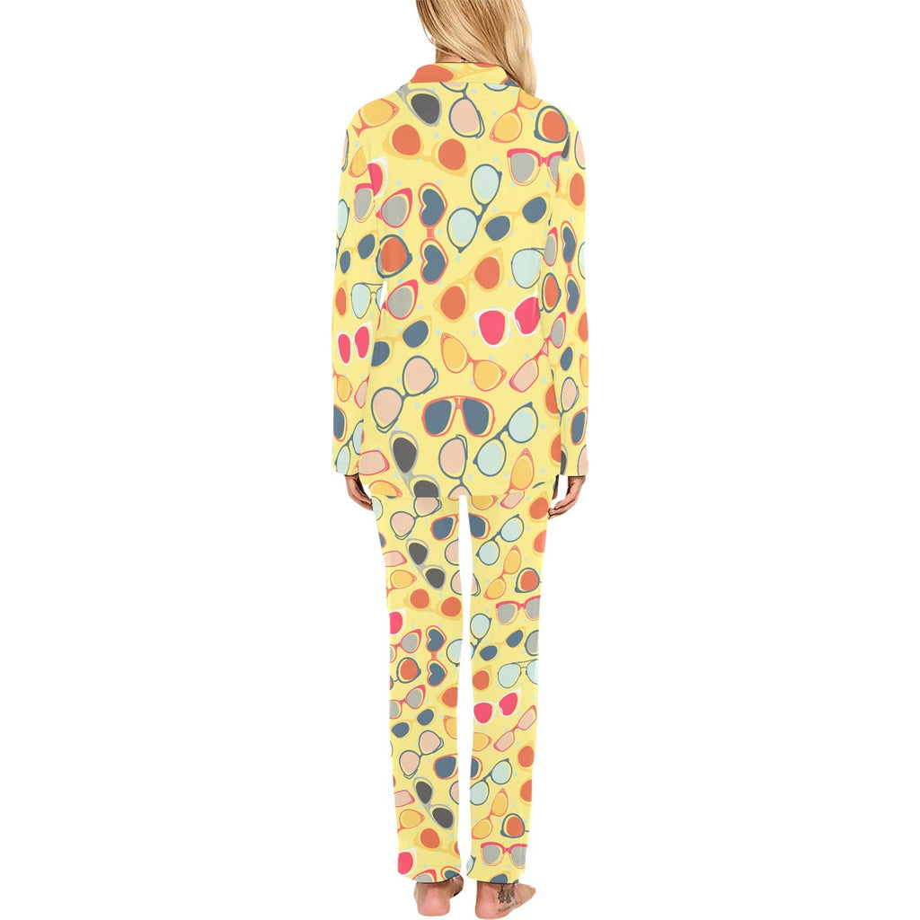 Sun Glasses Pattern Print Design 05 Women's Long Pajama Set