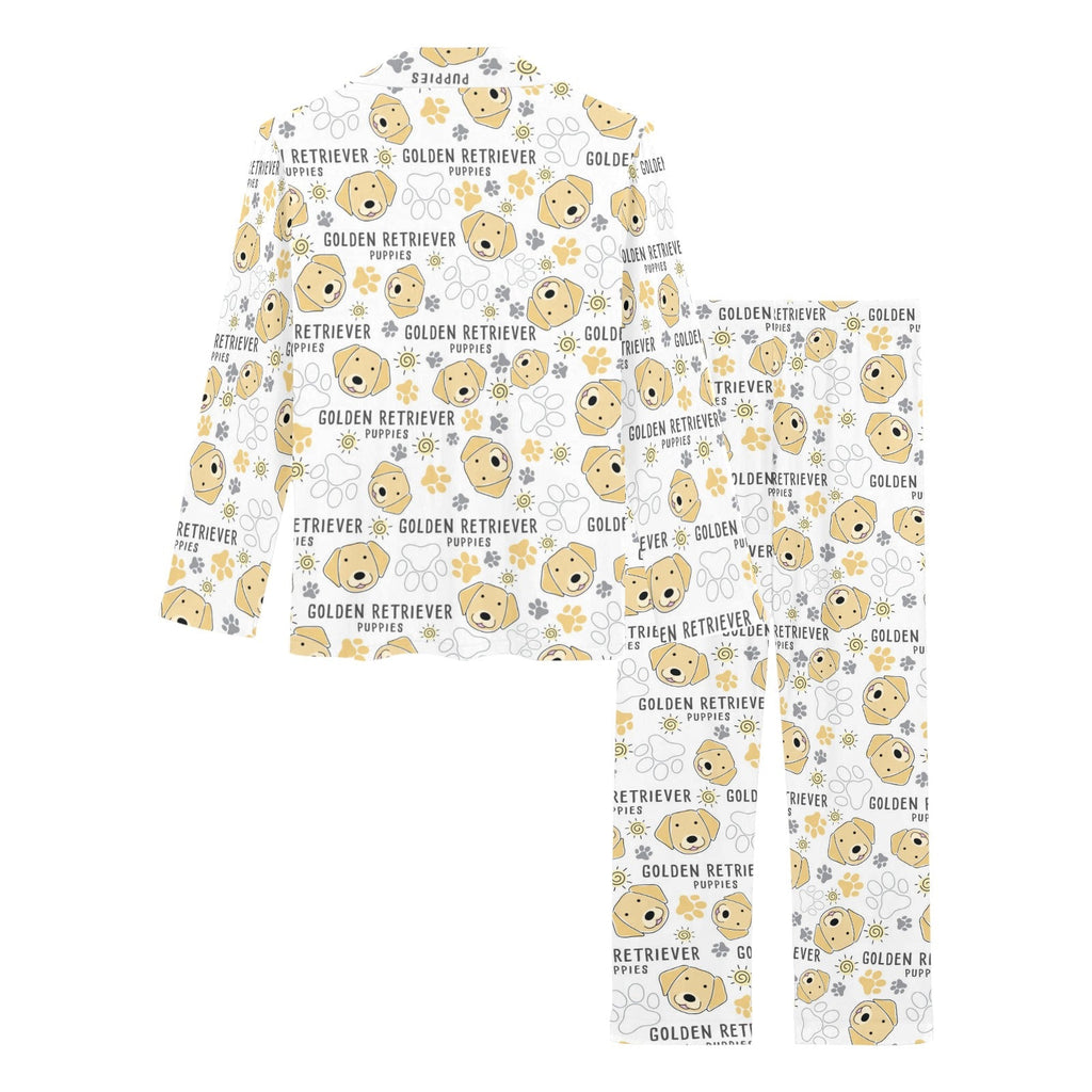 Golden Retriever Pattern Print Design 04 Women's Long Pajama Set