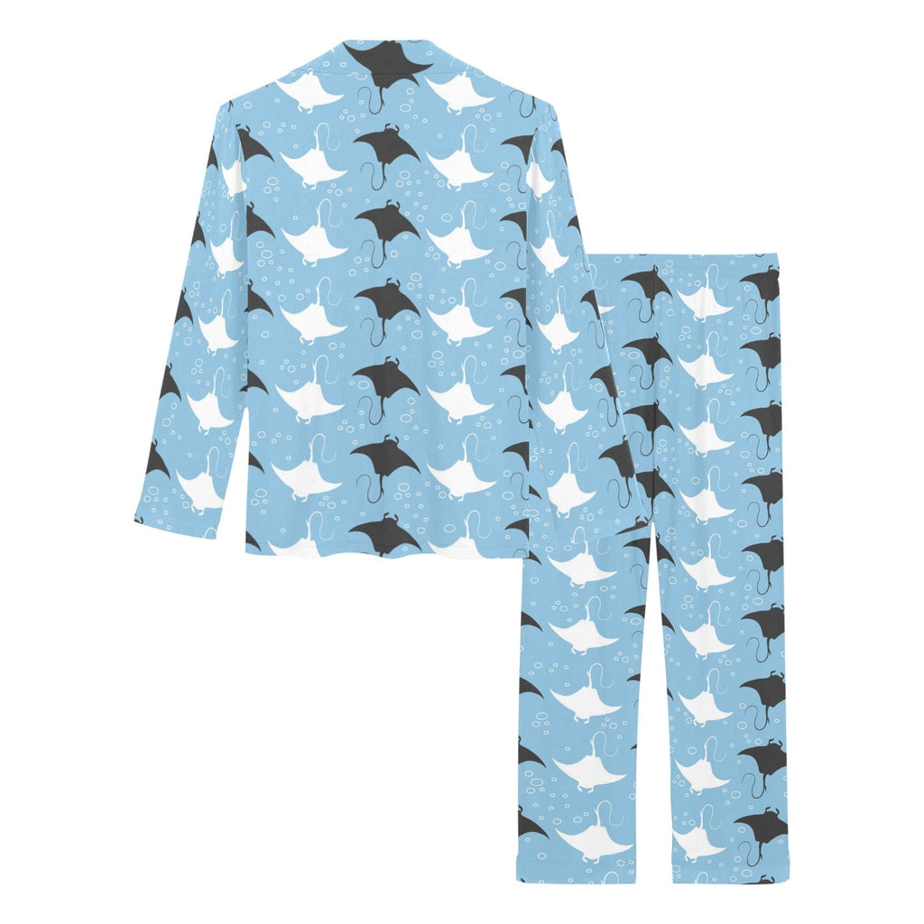 Stingray Pattern Print Design 03 Women's Long Pajama Set