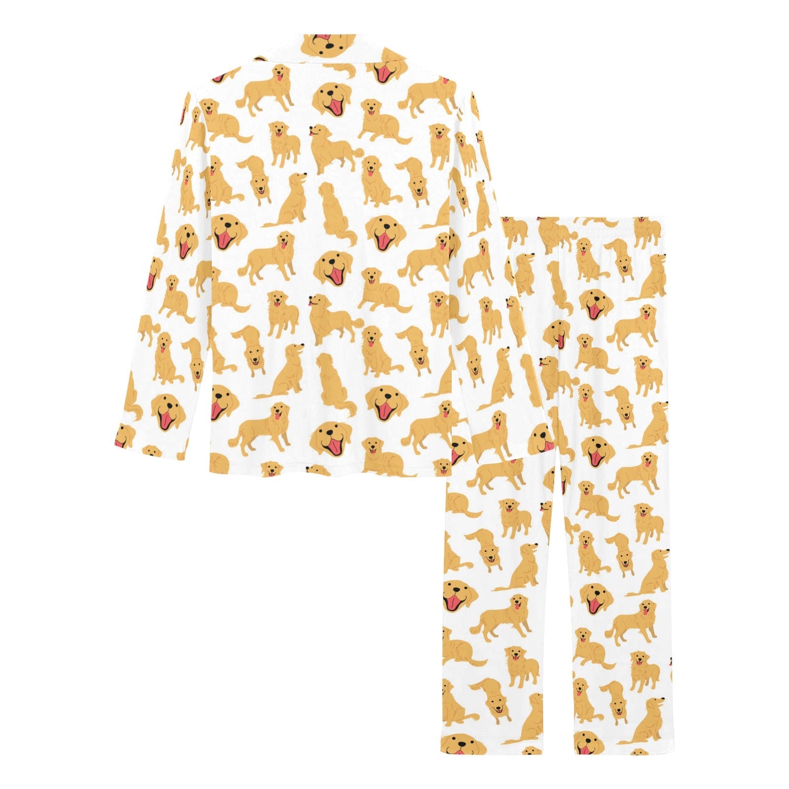 Golden Retriever Pattern Print Design 05 Women's Long Pajama Set