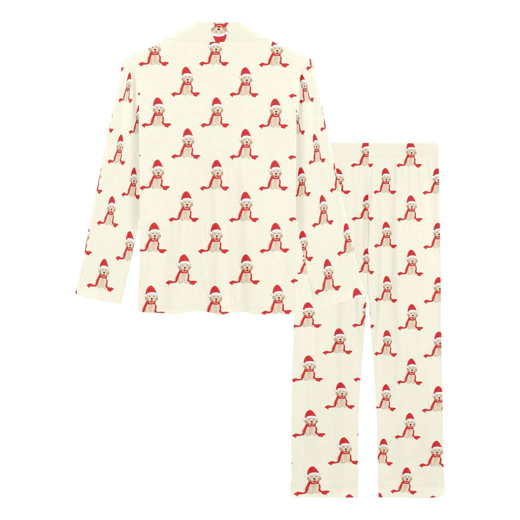 Golden Retriever Pattern Print Design 01 Women's Long Pajama Set