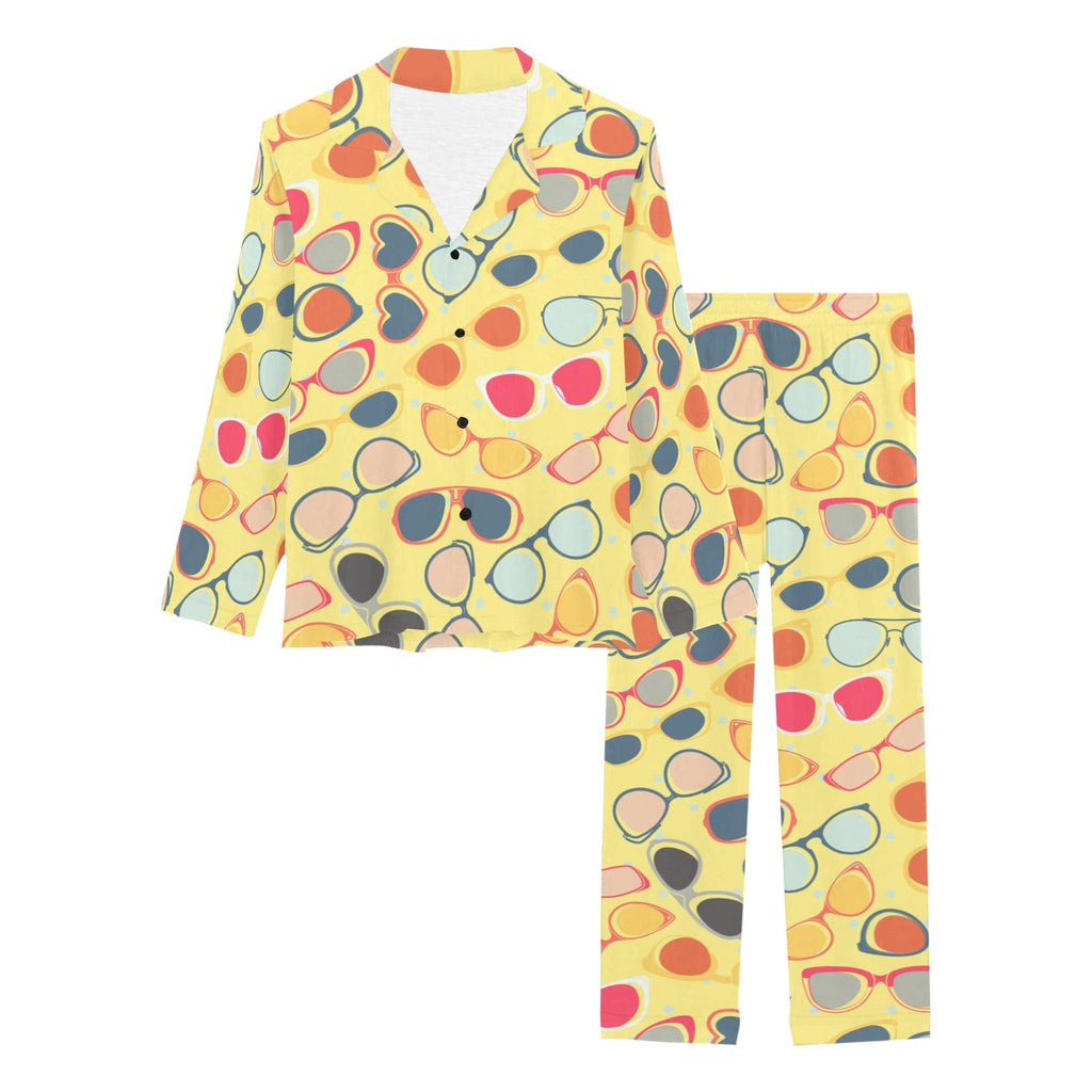 Sun Glasses Pattern Print Design 05 Women's Long Pajama Set