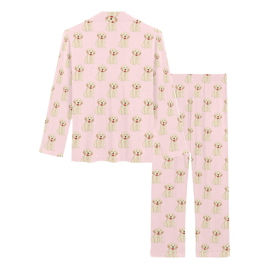 Golden Retriever Pattern Print Design 02 Women's Long Pajama Set