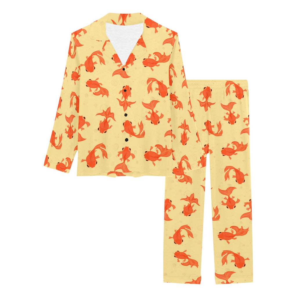 Goldfish Pattern Print Design 02 Women's Long Pajama Set