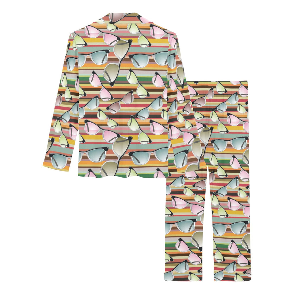 Sun Glasses Pattern Print Design 02 Women's Long Pajama Set
