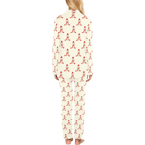 Golden Retriever Pattern Print Design 01 Women's Long Pajama Set
