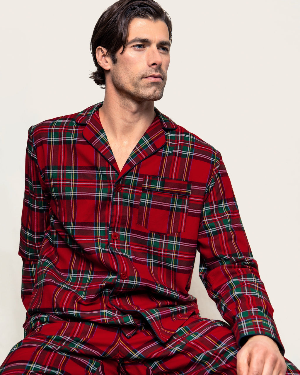 Men's Brushed Twill Pajama Set in Imperial Tartan