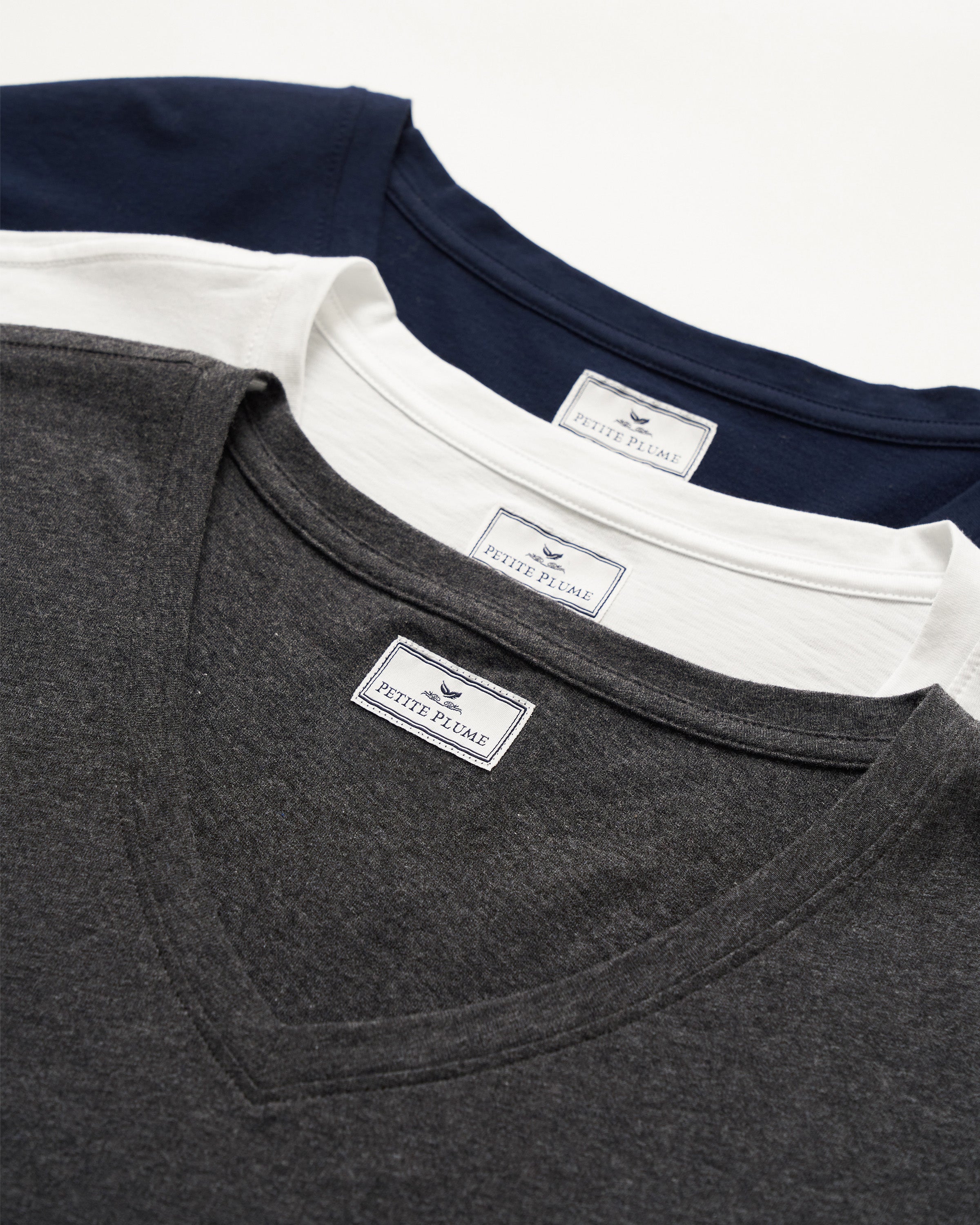 Men's Pima V-Neck Top in Navy