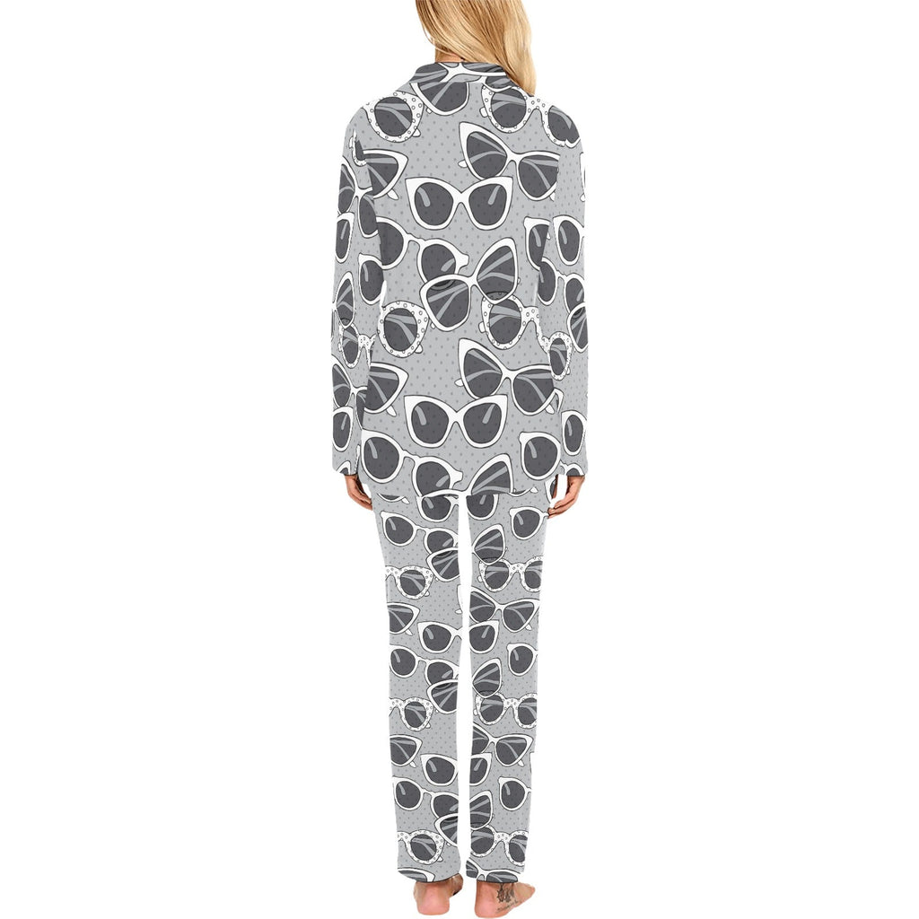 Sun Glasses Pattern Print Design 04 Women's Long Pajama Set