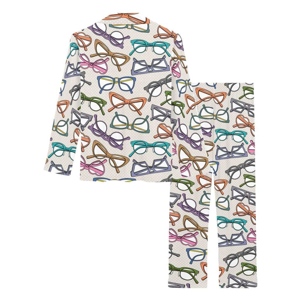 Sun Glasses Pattern Print Design 01 Women's Long Pajama Set
