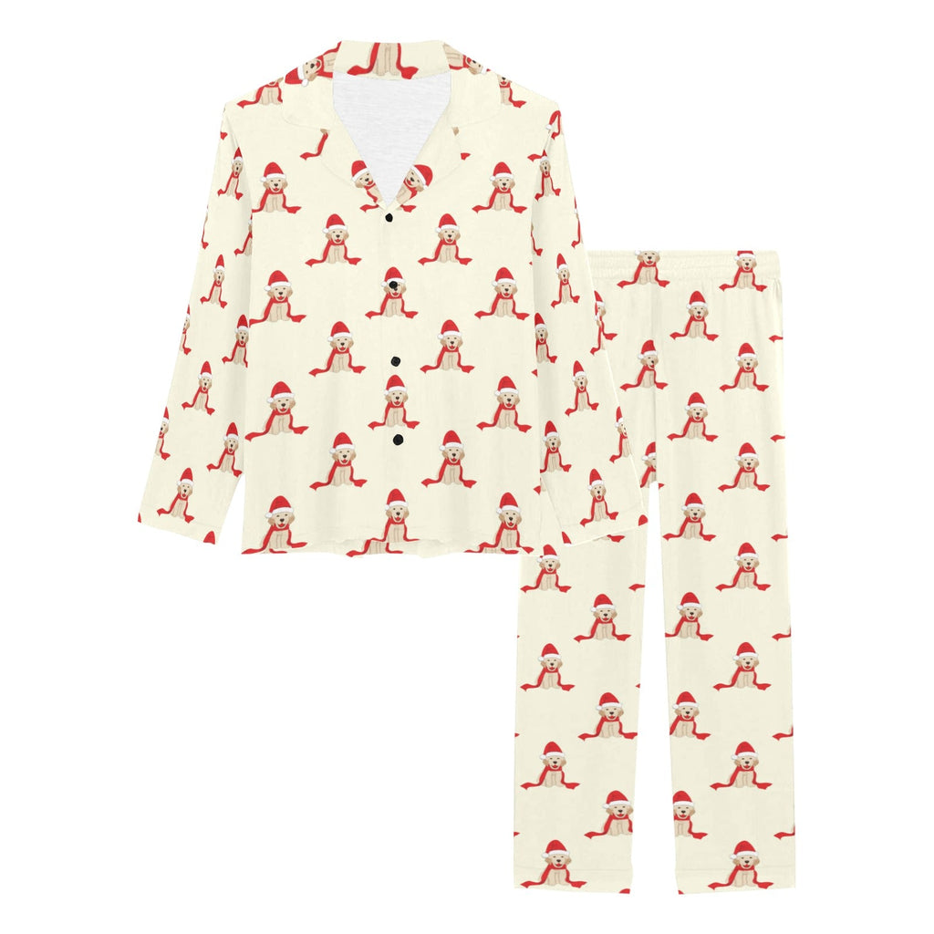 Golden Retriever Pattern Print Design 01 Women's Long Pajama Set
