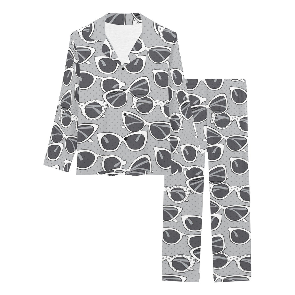Sun Glasses Pattern Print Design 04 Women's Long Pajama Set