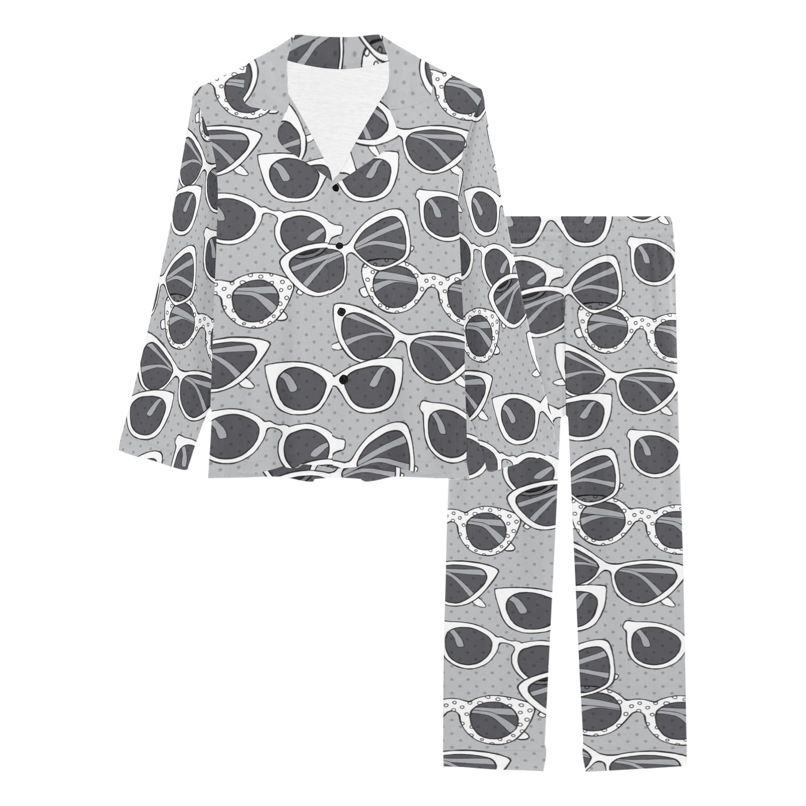 Sun Glasses Pattern Print Design 04 Women's Long Pajama Set