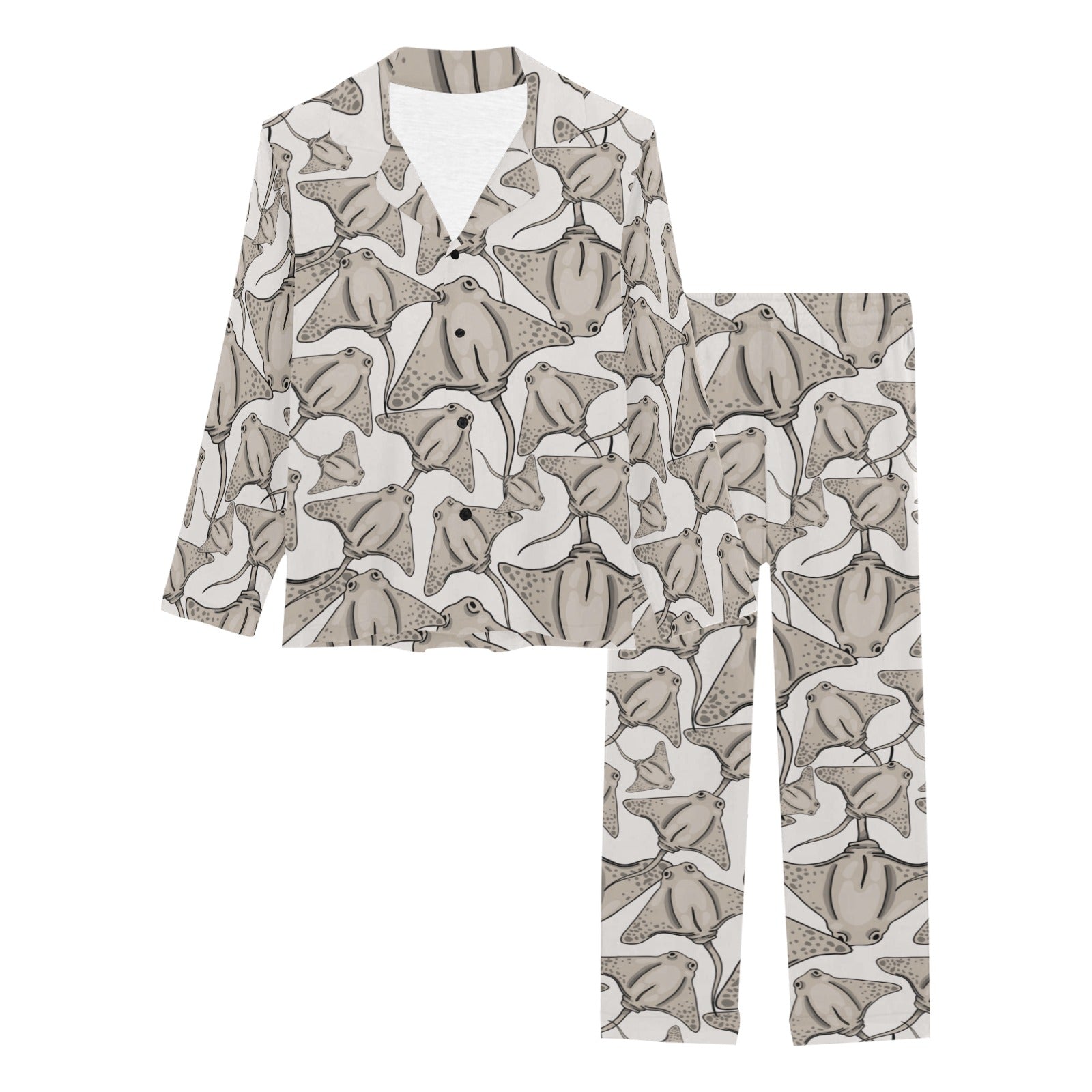 Stingray Pattern Print Design 05 Women's Long Pajama Set