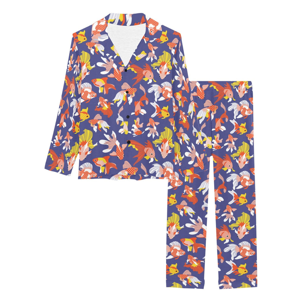Goldfish Pattern Print Design 04 Women's Long Pajama Set