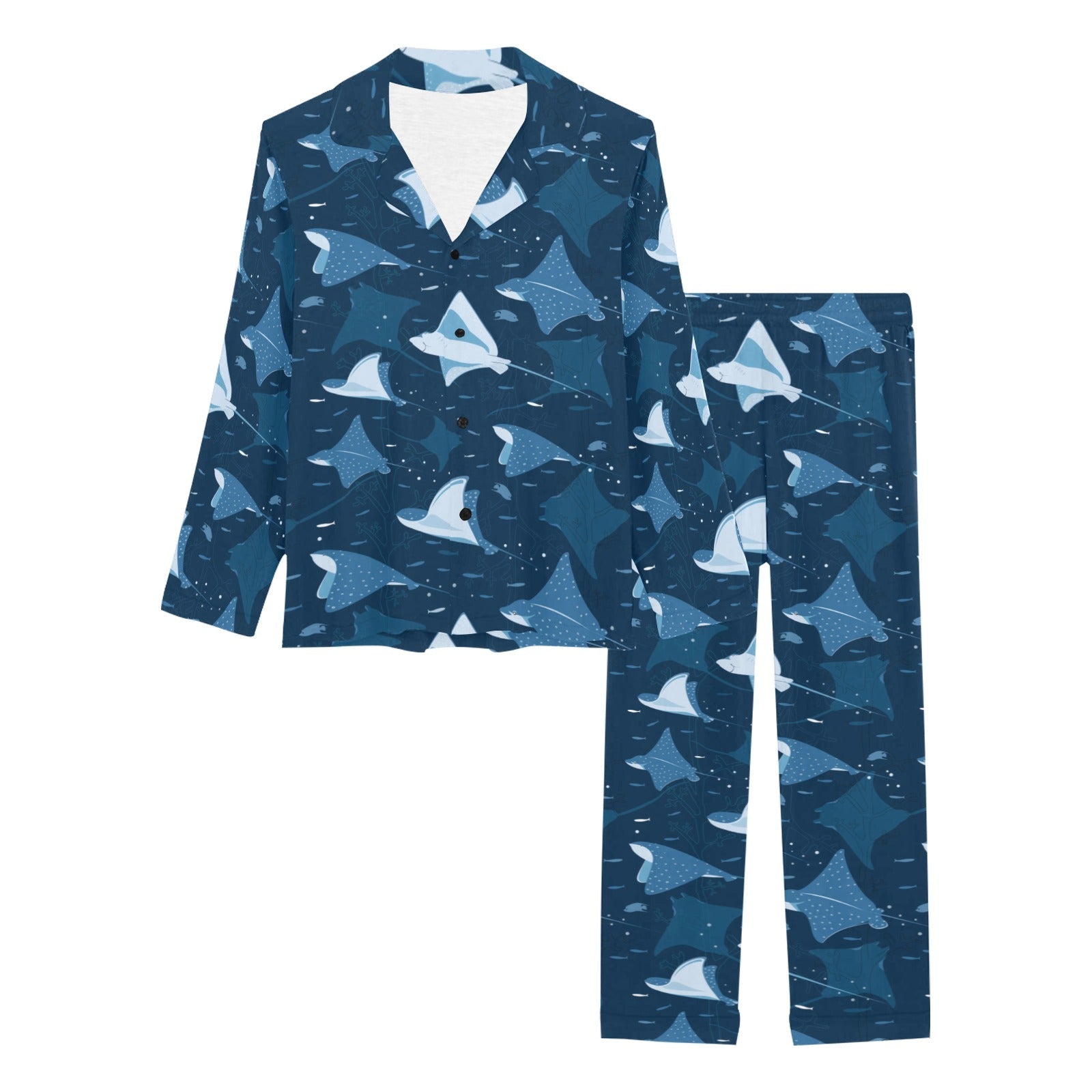 Stingray Pattern Print Design 04 Women's Long Pajama Set