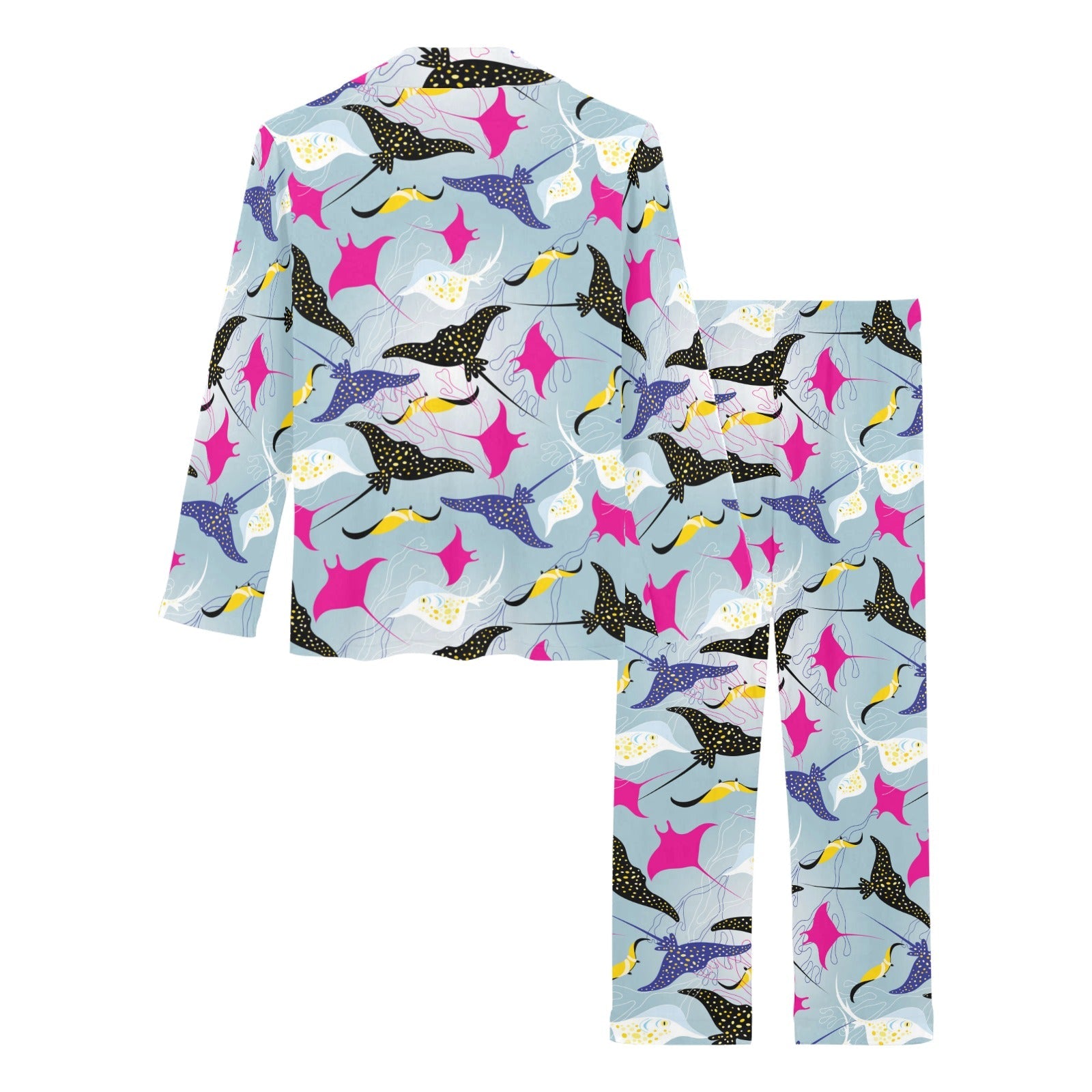 Stingray Pattern Print Design 01 Women's Long Pajama Set